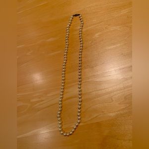 Vintage Single Strand Faux Pearl 24" Necklace